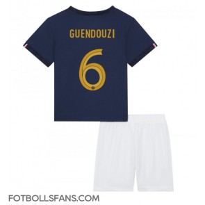 Frankrike Matteo Guendouzi #6 Replika Hemmatröja Barn VM 2022 Kortärmad (+ Korta byxor)